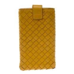 Bottega Veneta Yellow Intrecciato Leather Phone Case