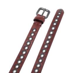 Pre Owned Bottega Veneta Red RIng Hole Leather Belt One Size