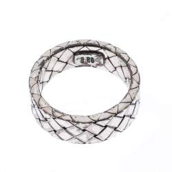 مملوكة مسبقًا Bottega Veneta Intrecciato Woven Silver Band Ring Size 56