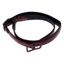 Bottega Veneta Red/Black Python Buckle Belt 80CM