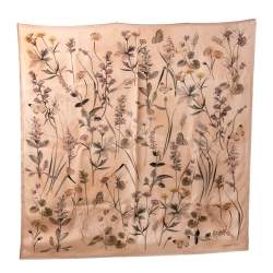 Pre Owned Bottega Veneta Pale Pink Botanic Silk Square Scarf