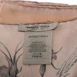 Pre Owned Bottega Veneta Pale Pink Botanic Silk Square Scarf