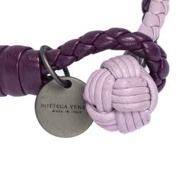 Pre Owned Bottega Veneta Bicolor Intrecciato Nappa Leather Knot Bracelet S