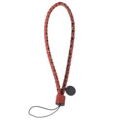 Bottega Veneta Orange Intrecciato Leather Cell Phone Strap