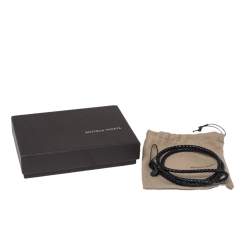 Pre Owned Bottega Veneta Black Intrecciato Leather Cell Phone Strap