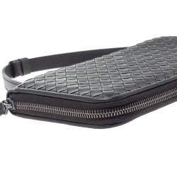 Pre Owned Bottega Veneta Black Intrecciato Leather Zippy Travel Organizer 