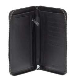 Pre Owned Bottega Veneta Black Intrecciato Leather Zippy Travel Organizer 