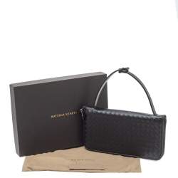 Pre Owned Bottega Veneta Black Intrecciato Leather Zippy Travel Organizer 