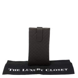 Pre Owned Bottega Veneta Brown Intrecciato Leather Sunglasses Case 