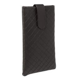 Pre Owned Bottega Veneta Brown Intrecciato Leather Sunglasses Case 
