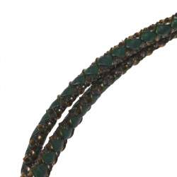 Pre Owned Bottega Veneta Green Intrecciato Leather Cell Phone Strap