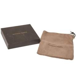 Pre Owned Bottega Veneta Red Intrecciato Leather Silver Knot Bracelet S