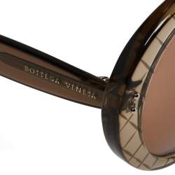 Pre Owned نظارة شمسية بوتيغا فينيتا كروس هاتش/ بني BV0197S شفافة مستديرة