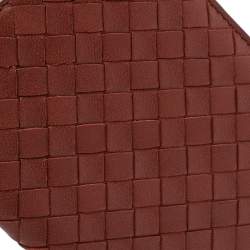 Pre Owned Bottega Veneta Copper Intrecciato Leather Passport Holder 