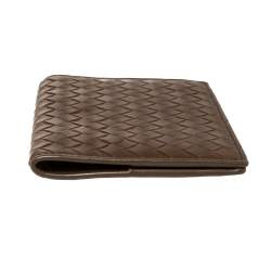 Pre Owned Bottega Veneta Brown Intrecciato Leather Passport Holder 