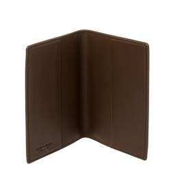 Pre Owned Bottega Veneta Brown Intrecciato Leather Passport Holder 