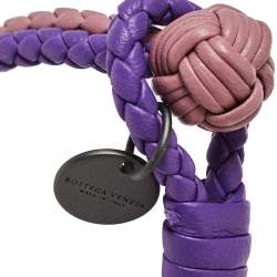 Pre Owned Bottega Veneta Bicolor Intrecciato Nappa Leather Knot Bracelet