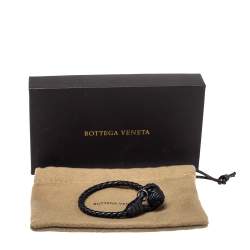 Pre Owned سوار بوتيغا فينيتا عقدة جلد أنترشياتو أسود