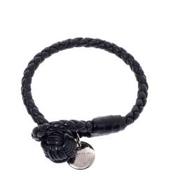 Pre Owned سوار بوتيغا فينيتا عقدة جلد أنترشياتو أسود