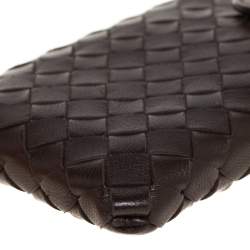 Pre Owned Bottega Veneta Brown Intrecciato Leather Phone Case