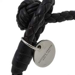 Pre Owned Bottega Veneta Brown Intrecciato Leather Knot Bracelet