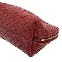 Pre Owned حقيبة صغيرة بوتيغا فينيتا جلد أنترشياتو أحمر داكن