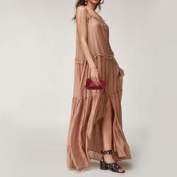 Pre Owned حقيبة صغيرة بوتيغا فينيتا جلد أنترشياتو أحمر داكن