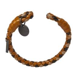 Pre Owned سوار بوتيغا فينيتا أسورة مفتوحة جلد نابا أنترشياتو متعدد الألوان مقاس صغير (سمول)