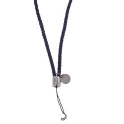 Pre Owned Bottega Veneta Purple Intrecciato Leather Lanyard 