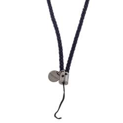 Pre Owned Bottega Veneta Purple Intrecciato Leather Lanyard 
