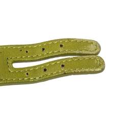 Pre Owned Bottega Veneta Green Intrecciato Leather Double Row Bracelet M