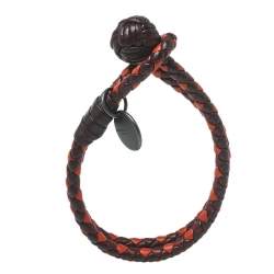 Pre Owned Bottega Veneta Multicolor Intrecciato Nappa Leather Double Strand Knot Bracelet