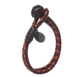 Pre Owned Bottega Veneta Multicolor Intrecciato Nappa Leather Double Strand Knot Bracelet
