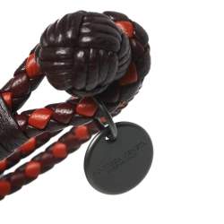 Pre Owned Bottega Veneta Multicolor Intrecciato Nappa Leather Double Strand Knot Bracelet
