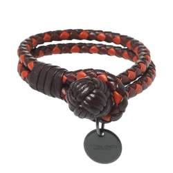 Pre Owned Bottega Veneta Multicolor Intrecciato Nappa Leather Double Strand Knot Bracelet