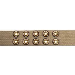 Pre Owned Bottega Veneta Fabric and Leather Buckle Waist Belt 80CM