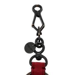 Pre Owned Bottega Veneta Red Intrecciato Leather Bag Charm/Key Chain