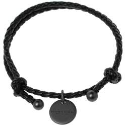 Pre Owned سوار بوتيغا فينيتا جلد أنترشياتو أسود قابل للضبط