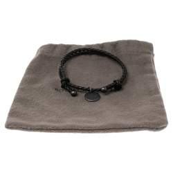 Pre Owned سوار بوتيغا فينيتا جلد أنترشياتو أسود قابل للضبط