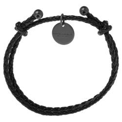 Pre Owned سوار بوتيغا فينيتا جلد أنترشياتو أسود قابل للضبط