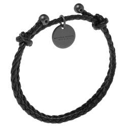 Pre Owned سوار بوتيغا فينيتا جلد أنترشياتو أسود قابل للضبط