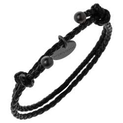 Pre Owned سوار بوتيغا فينيتا جلد أنترشياتو أسود قابل للضبط