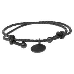 Pre Owned Bottega Veneta Grey Intrecciato Leather Adjustable Bracelet