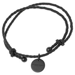 Pre Owned Bottega Veneta Grey Intrecciato Leather Adjustable Bracelet