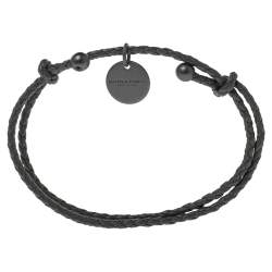 Pre Owned Bottega Veneta Grey Intrecciato Leather Adjustable Bracelet