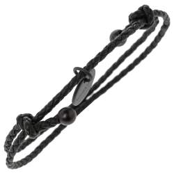 Pre Owned Bottega Veneta Grey Intrecciato Leather Adjustable Bracelet