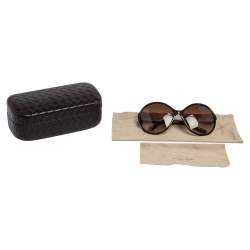 Pre Owned Bottega Veneta Brown Tortoise Acetate BV 131/S Gradient Oversized Sunglasses