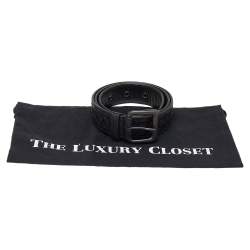 Pre Owned Bottega Veneta Black Intrecciato Leather Belt 85Cm