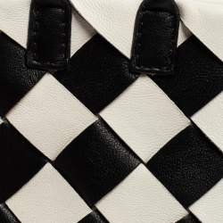Bottega Veneta Black/White Intrecciato Leather Cabat Bag Charm