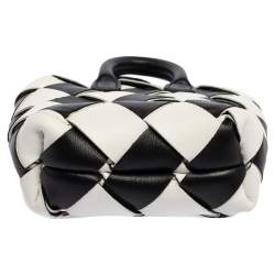 Bottega Veneta Black/White Intrecciato Leather Cabat Bag Charm